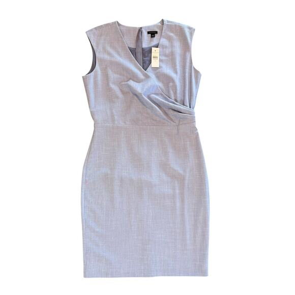 Ann Taylor Dresses & Skirts - NWT Ann Taylor Blue Textured Stretch Side Tuck Wrap Sheath Dress Size 10 $159